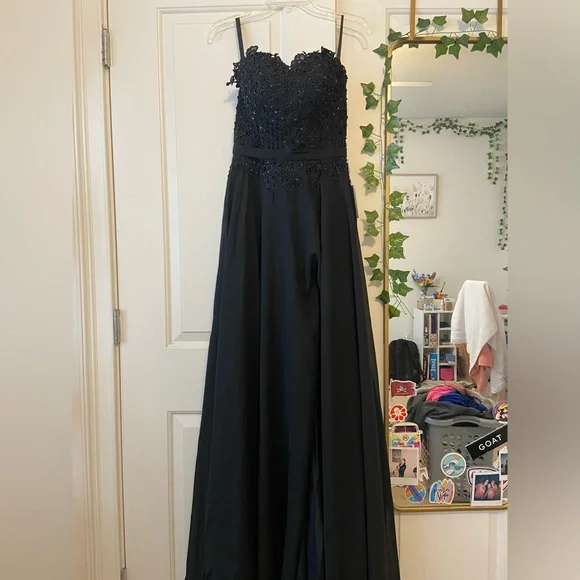 Stacees, Black strapless A-line prom dress (Brand new, unworn) - Picture 2 of 6
